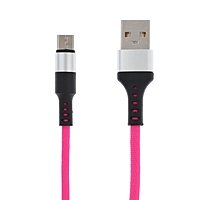 Кабель LuazON, USB - Type-C, 2 A, 1 м, оплётка нейлон, разноцветный