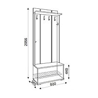 Вешалка «Тиффани», с открытой полкой, 380×800×2056 мм, цвет белый текстурный