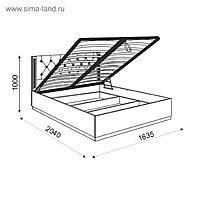 Кровать двуспальная «Тиффани», с подъёмным механизмом, с ортопедическим основанием, спальное место 1600×2000 мм, цвет белый текстурный