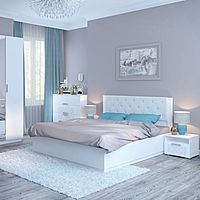 Кровать двуспальная «Тиффани», с подъёмным механизмом, с ортопедическим основанием, спальное место 1600×2000 мм, цвет белый текстурный
