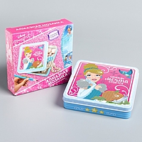 Алмазная мозайка на шкатулке "Однажды мечта сбудется" Принцессы: Золушка 14*13,6 см