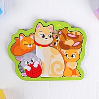 Головоломка пазл "Кошка с котятами"