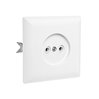 Розетка "Элект" РС 16-038, 16 А, 250 В, одноместная, скрытая, белая