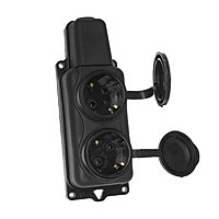 Розетка штепсельная переносная "Элект" РП 16-23, двухместная, брызгозащищенная, с з/к