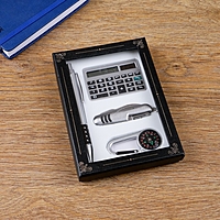 Набор подарочный 4 в 1 "Ультра": ручка, карабин-компас, калькулятор, нож многофункциональный 7 в 1, микс