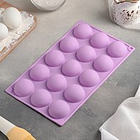 Форма для выпечки 15 ячеек "Фигуры.Полусфера" 28x16,5x2 см