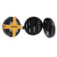 Набор инструментов TUNDRA, подарочный пластиковый кейс "Колесо", 24 предмета