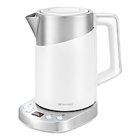 Чайник электрический Kitfort KT-660-1, 2200 Вт, 1.7 л, регулировка температуры, на подставке, бело-серый