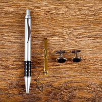 Набор подарочный 4в1: ручка, зажим для галстука, 2 запонки