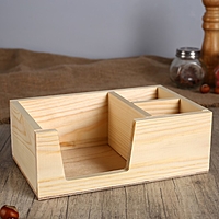 Подставка "Прямоугольник" из СОСНЫ, с 2мя отсеками, 15×23×8,5 см