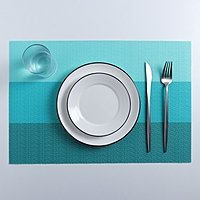 Салфетка кухонная "Три полосы" 45х30 см, цвет голубой