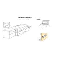 Тумба под ТВ подвесная №1, 1800х420х320, Белый глянец/Венге/Черное стекло