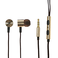 Наушники LuazON, вакуумные, микрофон, чёрнозолотистые