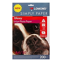 Фотобумага для струйной печати A4 LOMOND, 102147, 200 г/м², 50 листов, односторонняя, глянцевая