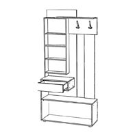 Прихожая «Инфинити», с зеркалом, 1000×354×2140 мм, цвет ясень шимо светлый/тёмный