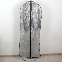 Чехол для одежды 60х137 см, цвет серый, прозрачный