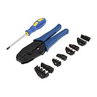 Пресс-клещи в сумке TUNDRA, 5 матриц + отвертка, для опрессовки наконечников проводов