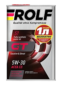 Масло моторное Rolf GT 5W-30 C3 SN/CF 4 л по цене 3 л Акция!