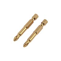 Биты TUNDRA, намагниченные, сталь S2, 58-60 HRC, TiN, PH2 х 50 мм, 2 шт.