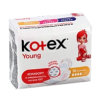 Прокладки «Kotex» Young Normal для девочек, 10 шт/уп