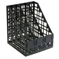 Лоток для бумаг cборный вертикальный 4 отделения, чёрный