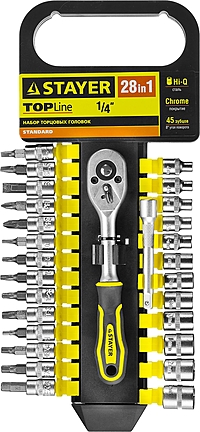 Набор головок торцевых STAYER 27754-H28 28 предметов