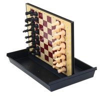 Игра настольная "Шахматы большие", с ящиком, магнитная, в коробке, 30х22 см