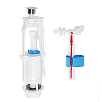 Арматура для смывных бачков "АНИ" WC6050M, с боковой подводкой 1/2", кнопка металл