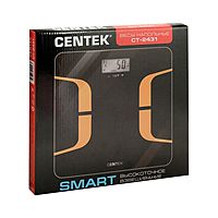 Весы напольные Centek CT-2431, диагностические, до 180 кг, 2хААА, стекло, черно-золотые