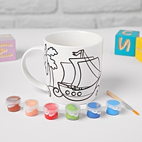 Роспись кружки с неоновой краской "Самый смелый" Пират