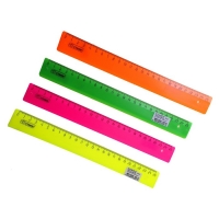 Линейка 25 см Стамм 4 цвета флюор ЛН2