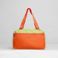 Сумка для обуви на молнии, 1 отдел, наружный карман, цвет салатовый/оранжевый
