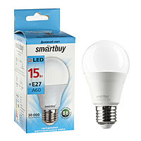 Лампа cветодиодная Smartbuy, A60, E27, 15 Вт, 4000 К, дневной белый свет