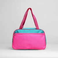 Сумка для обуви на молнии, 1 отдел, наружный карман, цвет розовый/бирюзовый