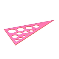 Треугольник 19см 30* Стамм NEON Cristal, с окружностями, отливная шкала, микс