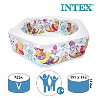 Бассейн надувной Морской риф 191х178х61см 56493NP INTEX