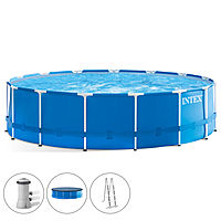 Бассейн каркасный Metal Frame, 457 х 122 см, фильтр-насос, лестница, подстилка, тент, 28242NP INTEX