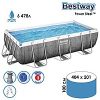Бассейн каркасный Power Steel, 404 см x 201 см x 100 см, фильтр-насос, лестница, 56721 Bestway