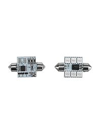 Автомобильная лампа с пультом, светодиодная C5W, 12 В, 6 SMD, 36 мм, набор 2 шт.
