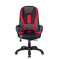 Кресло игровое  VIKING-9/BL+RED черный/красный искусст.кожа/ткань