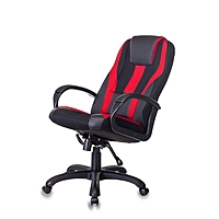 Кресло игровое  VIKING-9/BL+RED черный/красный искусст.кожа/ткань