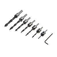 Набор сверл с зенкером TUNDRA, 3-4-5-6-7-8-10 мм, 7 шт.