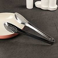 Щипцы кухонные с перфорацией, 201 сталь, 23х4,5 см