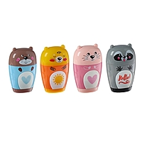 Точилка 1 отверстие с контейнером и ластиком Зверушки микс микс 4вида  35-0021