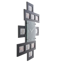 Часы настенные "Хайтек. Пирамида", чёрные + 10 фоторамок 10 × 15 см