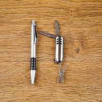 Набор: ручка и нож многофункциональный (черный)