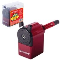 Точилка механическая металлический механизм, черный/бордовый