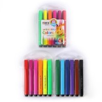 Фломастеры 12 цветов в пластиковом пенале,треугольные,толстые,вентилируемый колпачок,МИКС