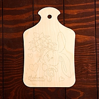 Доска для выжигания "Заяц с букетом"