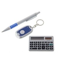 Набор подарочный 3в1: ручка, калькулятор, фонарик
